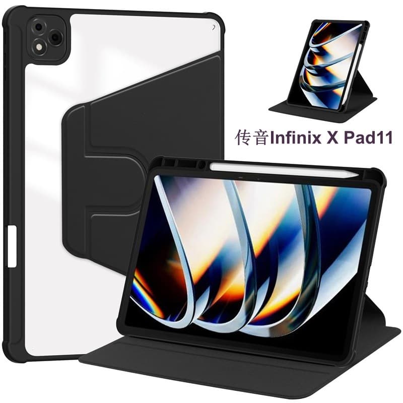Compatible with Tecno Infinix Protective Case Rotating Acrylic Xpad11/20 Full Coverage Ultra-Thin Drop-Resistant Back Shell Leather Case