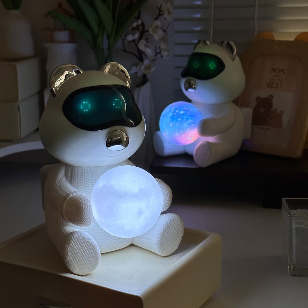 Little Bear Colorful Starry Sky Bluetooth Speaker Ambient Light Night Light Subwoofer New Product Dropshipping Speaker Birthday Gift