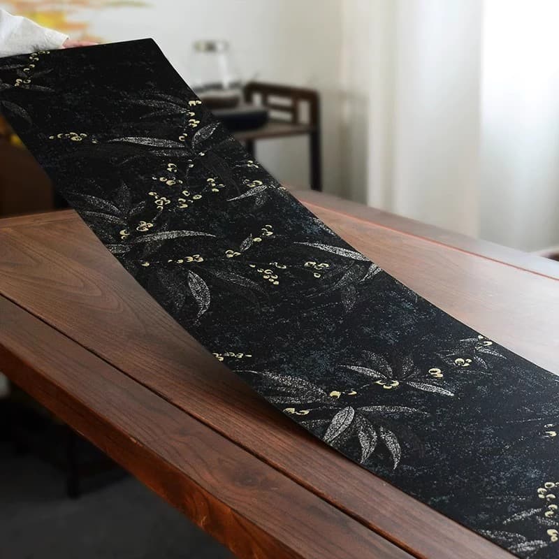 High-End Waterproof Table Runner Brocade Satin Suede Tea Mat Tea Ceremony Chinese Zen Tea Flag Tea Table Cloth High Precision Table Mat