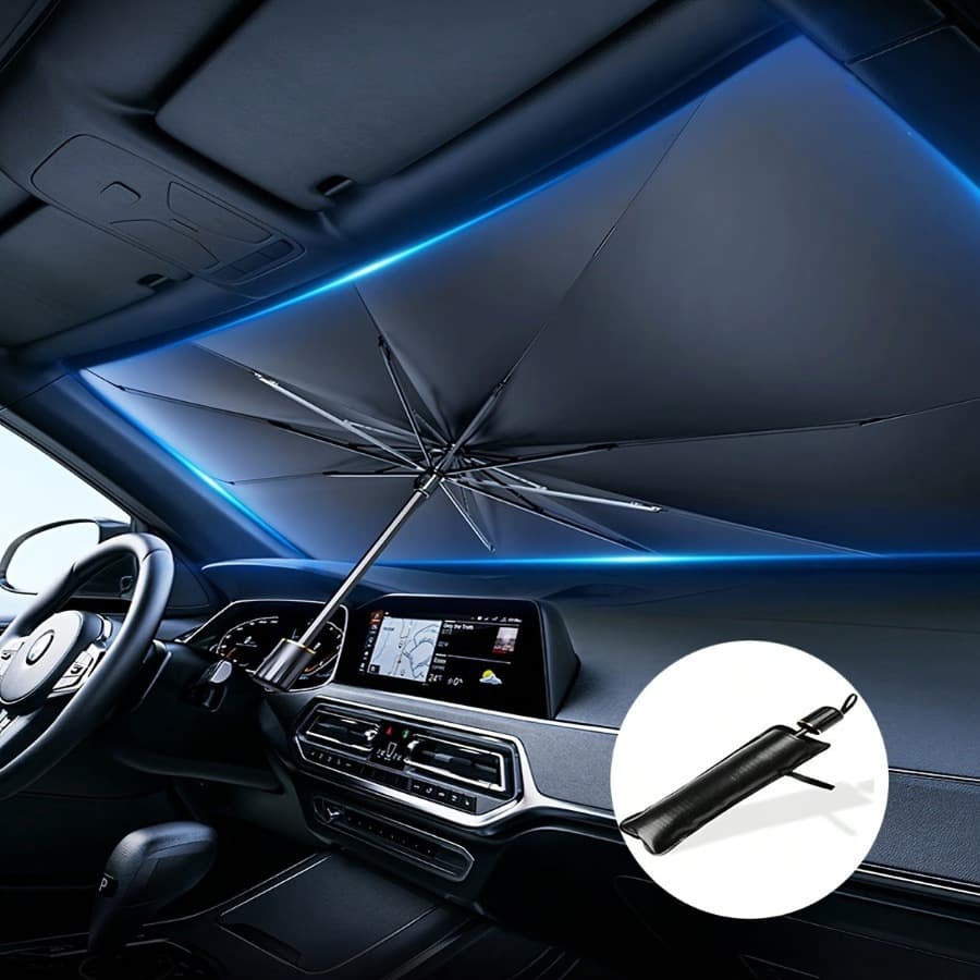 Heat Insulation Sunshade Car Windshield Cover Curtain Front Glass Shade Durable Polyester Fabric for Summer Vehicle Protection