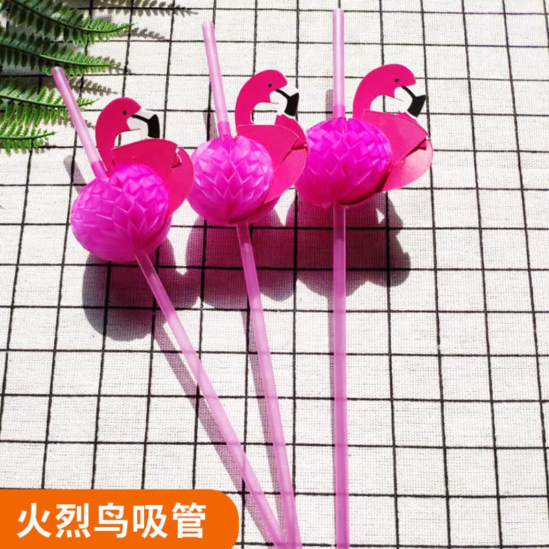 Manufacturer supplies flamingo straws, party straws, disposable creative straws, portable straws.