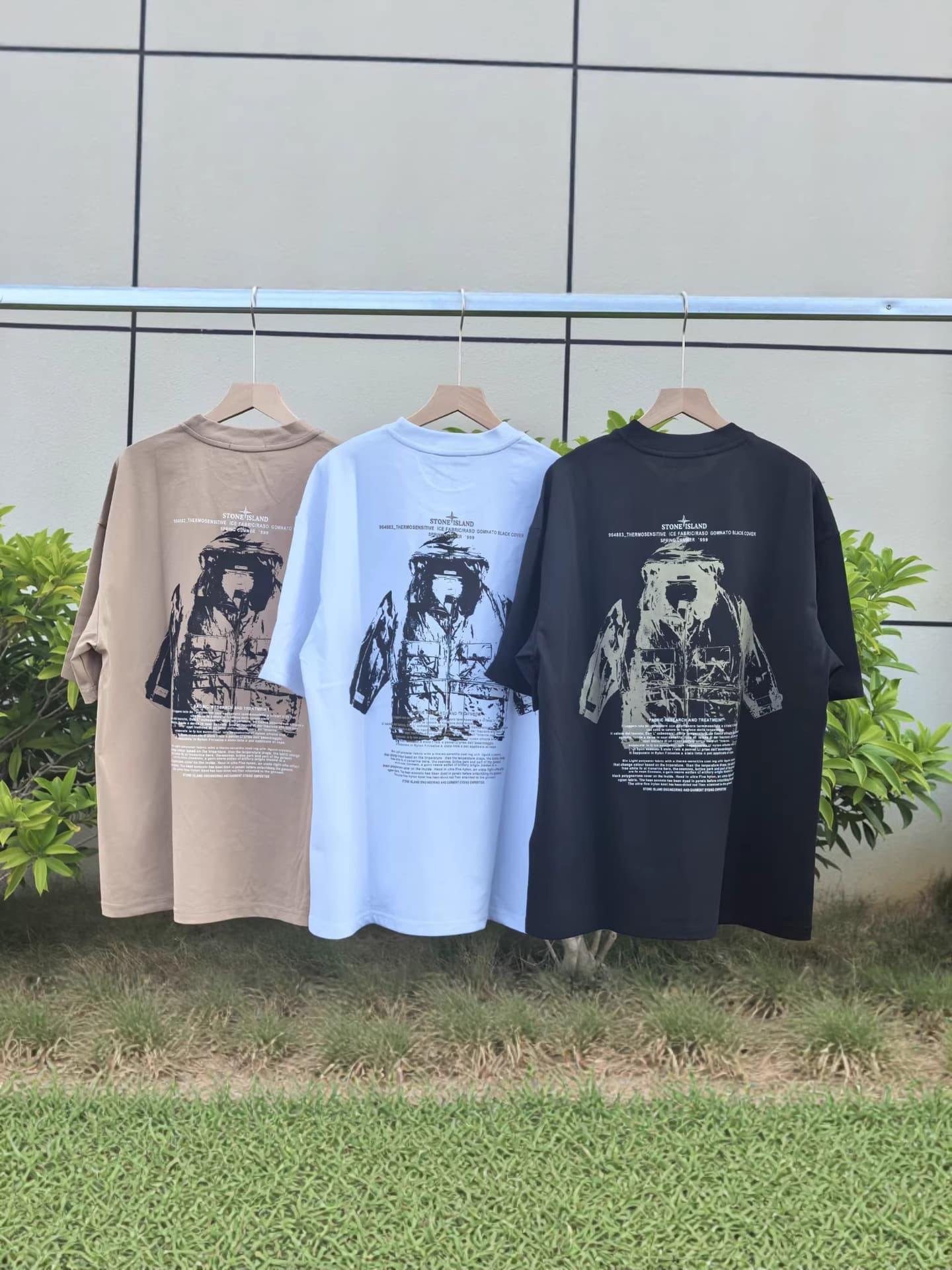 STONE 26SS Summer New Casual Back Print Loose Round Neck Cotton T-Shirt Unisex