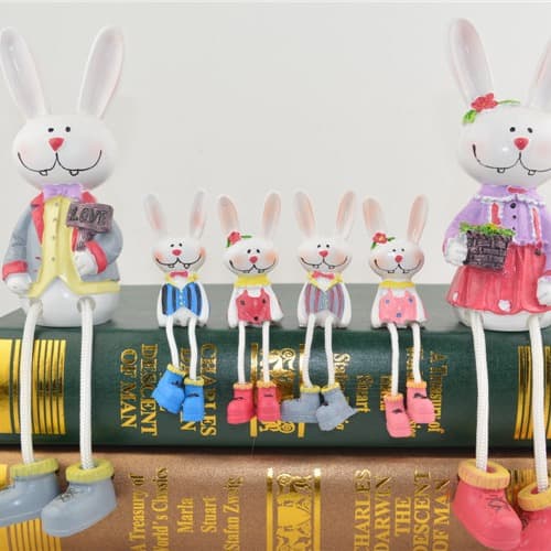Mini Miffy Rabbit Resin Ornament Creative Countryside Style New Year Gift Couple Wedding Decoration Hanging Foot Doll Rabbit Year