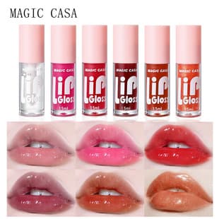 Cross-Border Hot Selling Plump Lip Gloss 6-Piece Set Box Mirror Finish Moisturizing Plump Lip Long-Lasting Lip Plumper Lip Care Oil Wholesale