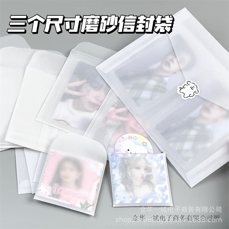 Simple transparent envelope bag, small card holder, card film, flat opening self-sealing bag, celebrity idol album, instant camera storage bag