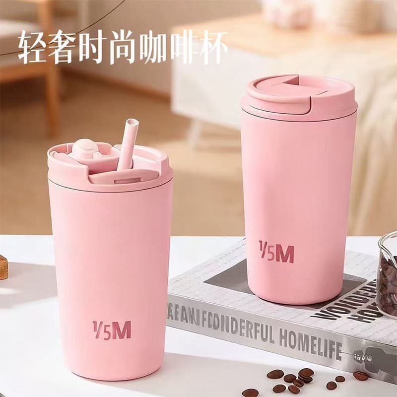 Cross-border Middle East 1/2M Coffee Cup Portable Car Cup High Appearance Double-Wall Vacuum 304 Stainless Steel Thermos