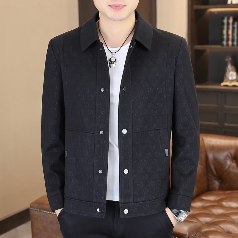 New Autumn and Winter Men's Jacket, Casual Lapel Short Single-Piece Jacket, Business Casual