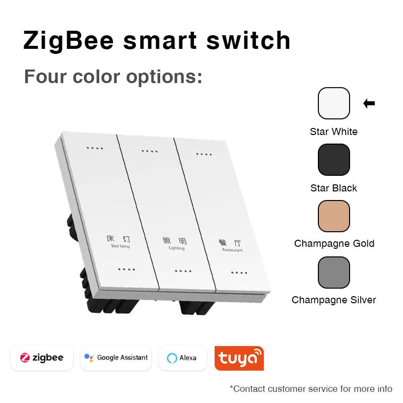 Cross-border Smart Switch Tuya Zigbee Smart Touch Switch Voice APP Remote Control PC Skin Feel Series