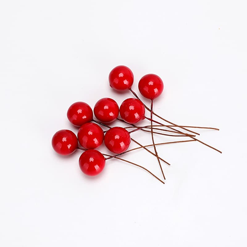 1.5cm realistic miniature red berries, DIY handmade small round balls, red berries, cherries, small round balls, Christmas accessories.