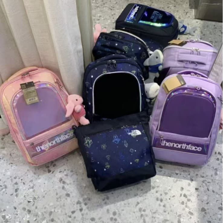 Korea 2024 New Children's Backpack for Grades 1-3, Ergonomic Spine Protection, Lightweight School Bag Set