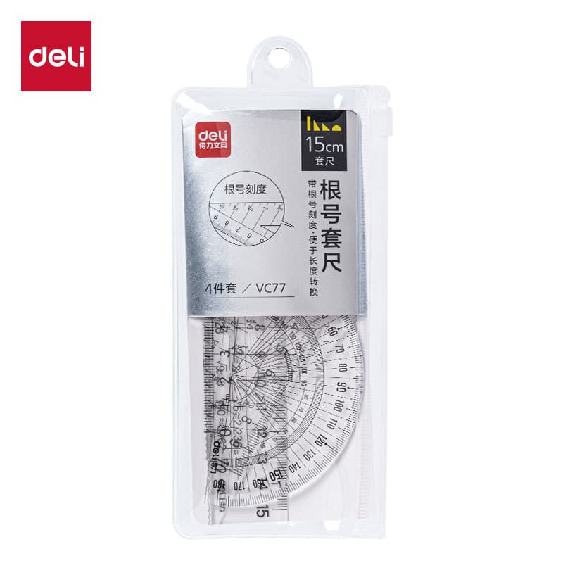 Deli VC77 Root Number Set Ruler (Transparent) (Set)