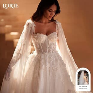 New Long-Sleeve Train Wedding Dress for Bride, Luxury High-End Morning Robe, Women's Evening Gown for Cross-Border Sales