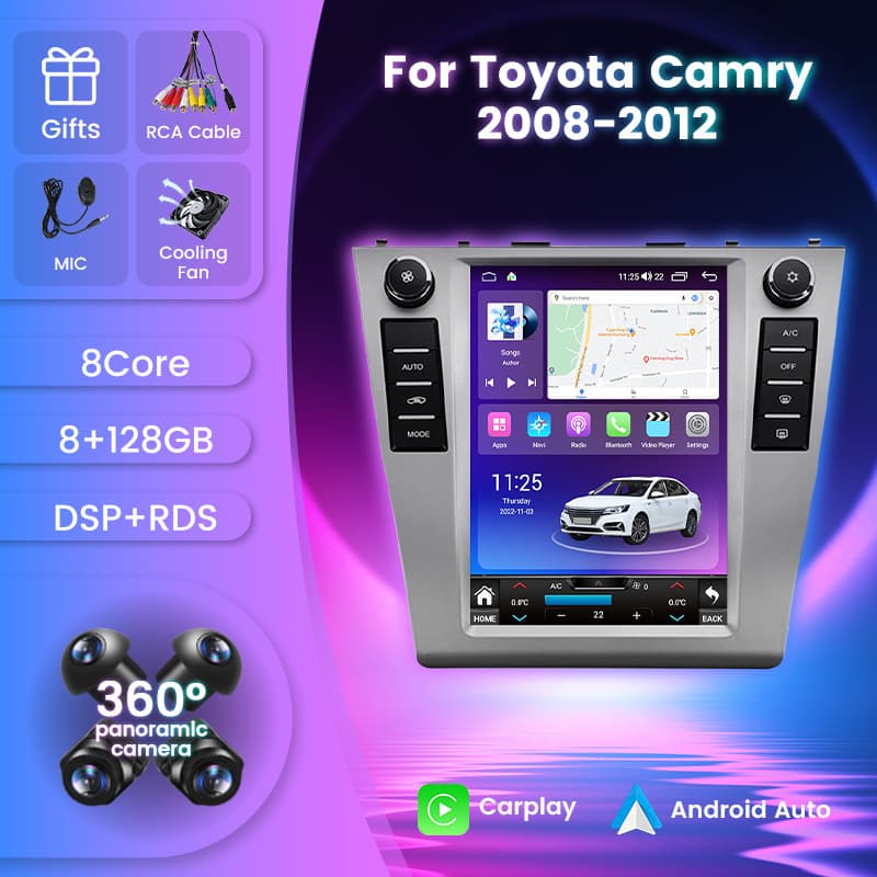 Applicable to Toyota Camry 08-12 Camry Vertical Screen Android Car Navigator Overseas Cross-Border Wholesale