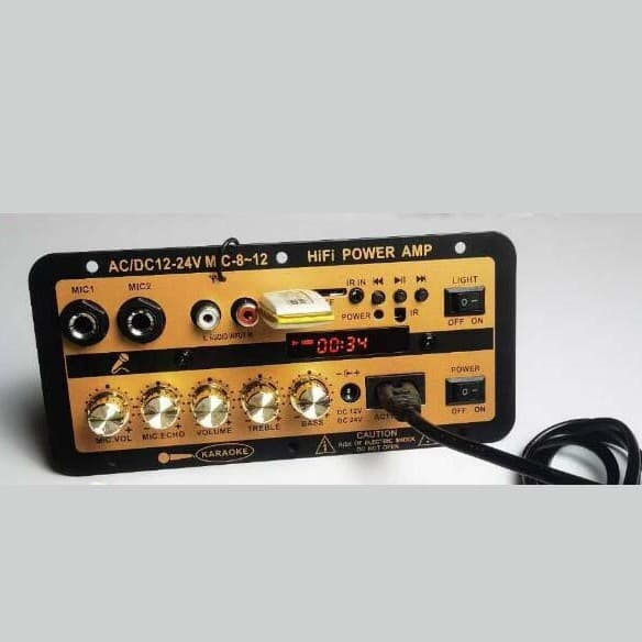 Gold D30 Bluetooth Amplifier Board with Display 12V Plug-in Card 24V High Power Amplifier Car Audio Mainboard