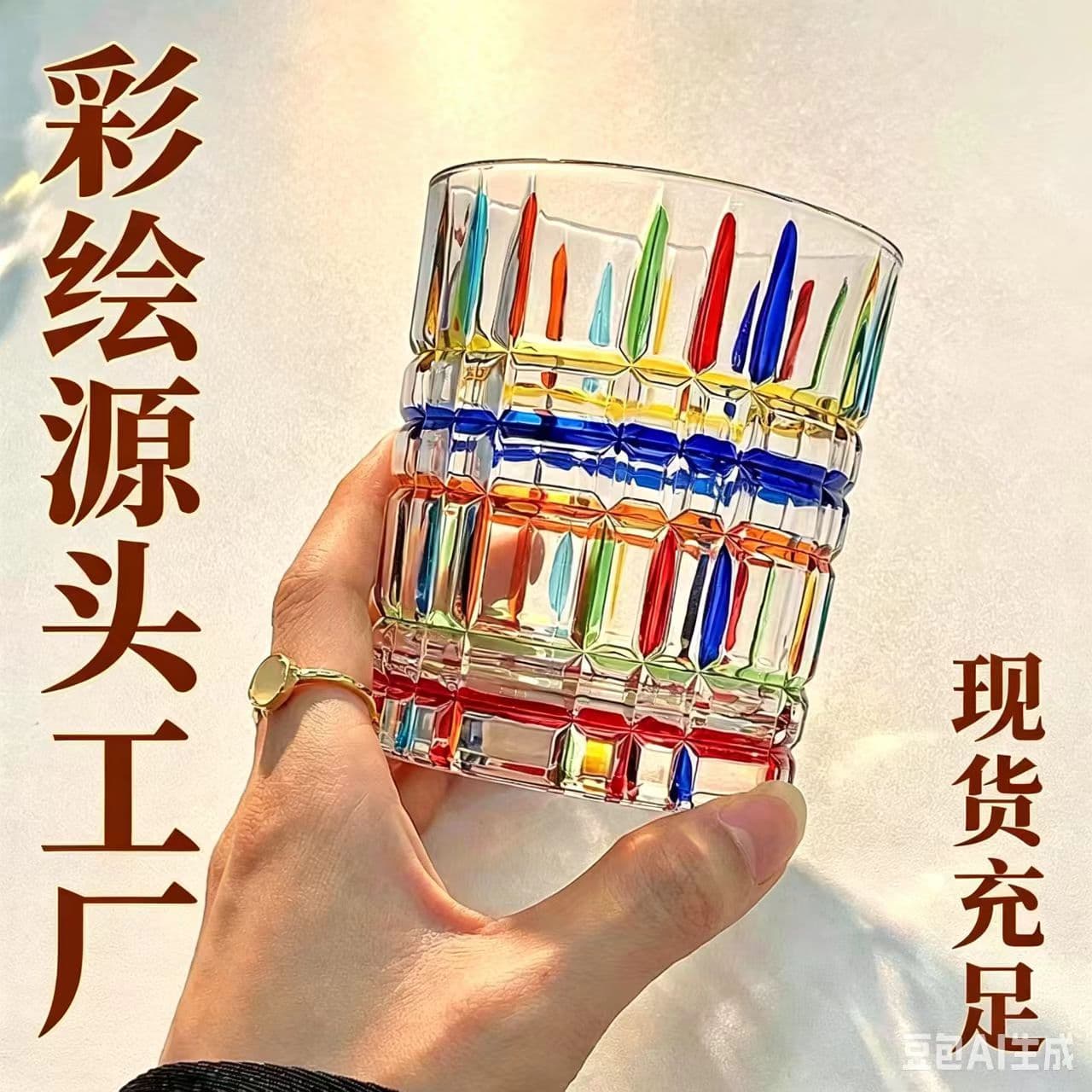 Hand-painted soda-lime glass for export, supports LOGO color box packaging, 48h shipping, small batch wholesale