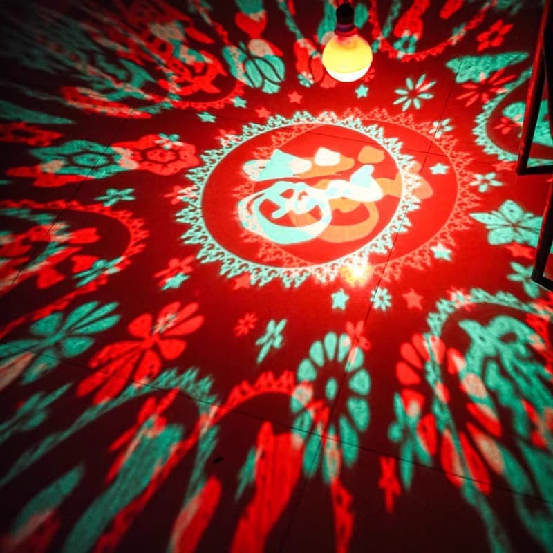 Factory direct sales of LED "Fu" character lamps, E27 screw base, seven-color rotating bulbs, festive atmosphere projector lamps for Chinese New Year, and lucky lamps.