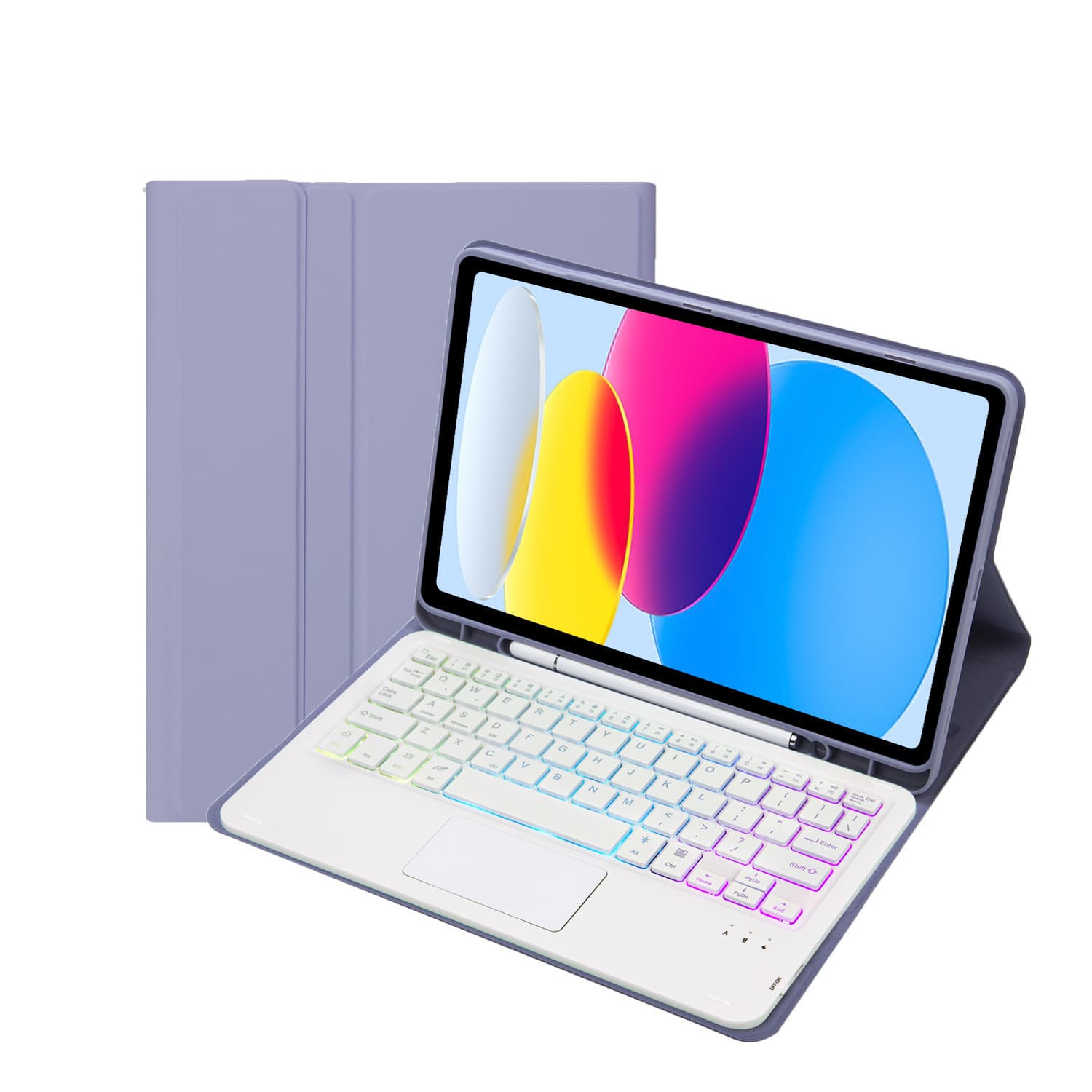 Compatible with Samsung Galaxy Tab A9 PLUS Bluetooth Touch Keyboard S10FE+ Case with Pen Slot Leather Cover