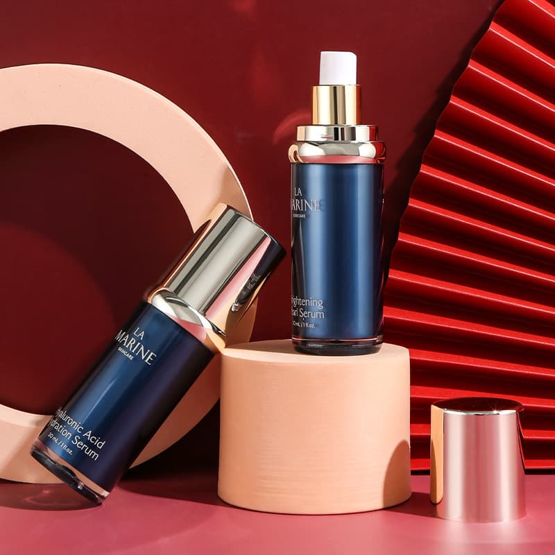 Factory bulk single cosmetic bottle 30ml small blue bottle lotion empty bottle refill bottle cosmetic packaging bottle
