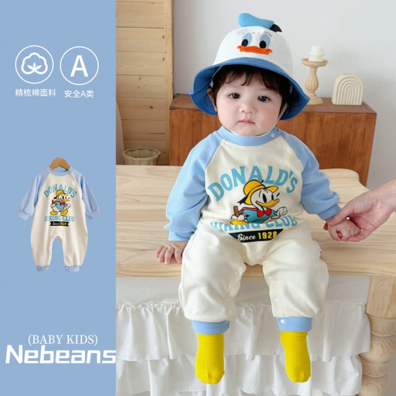 2025 Autumn New Baby Romper Outing Clothes Soft Cotton Cartoon Donald Duck Jumpsuit for Boys and Girls