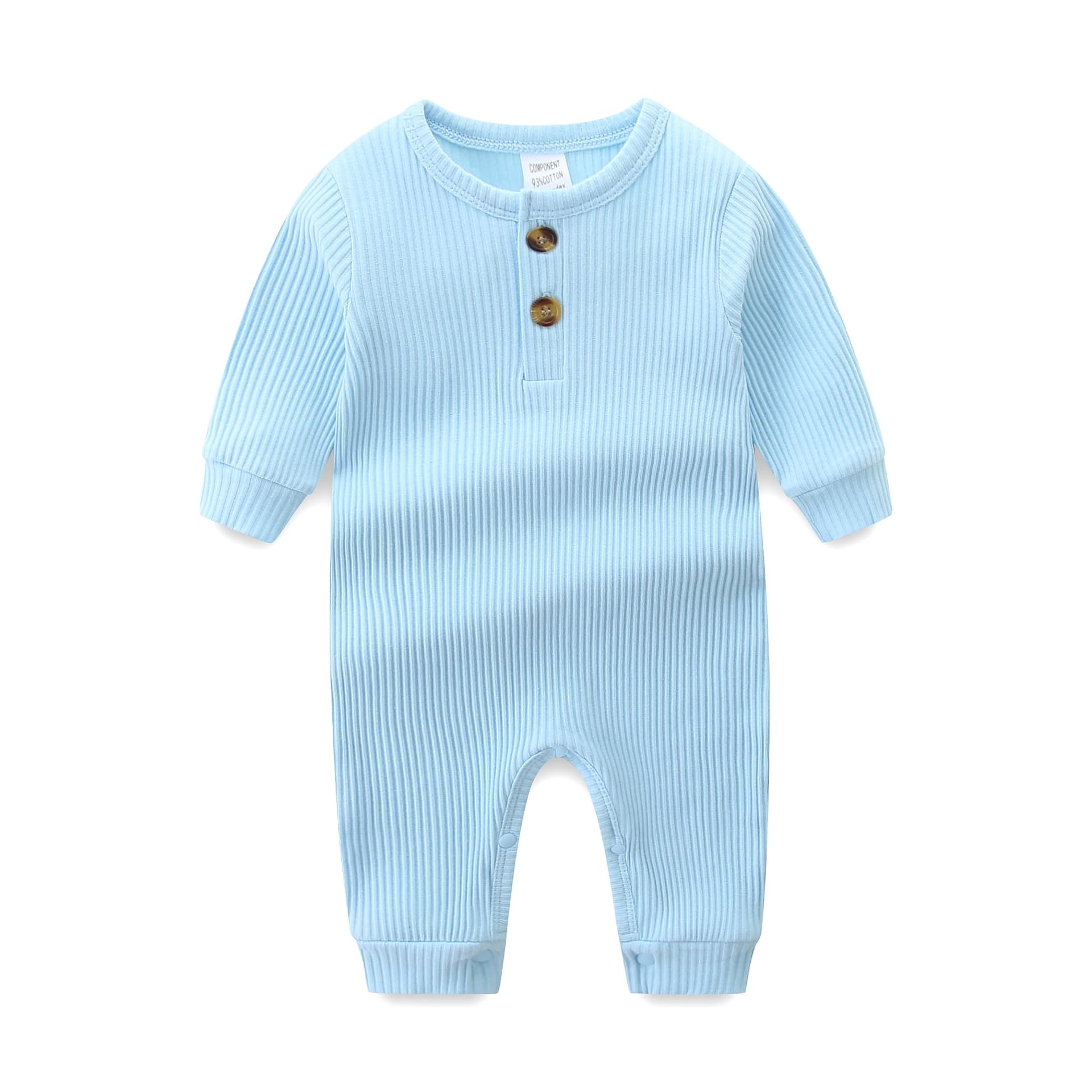 Baby Ribbed Bodysuit Spring/Fall Long Sleeve Romper for Boys 0-1 Year Newborn Thin Layer Air Conditioning Suit