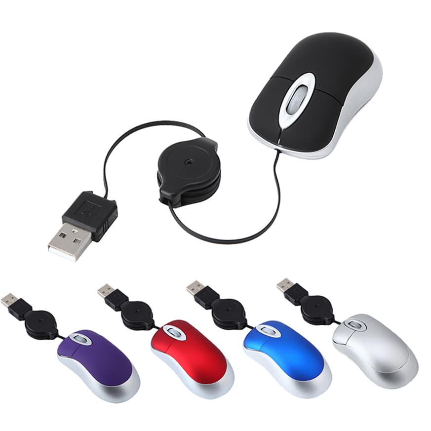 Mini Wired Mouse Children's Laptop Mouse Adjustable Cable Small Bun Digital Computer/photoelectric