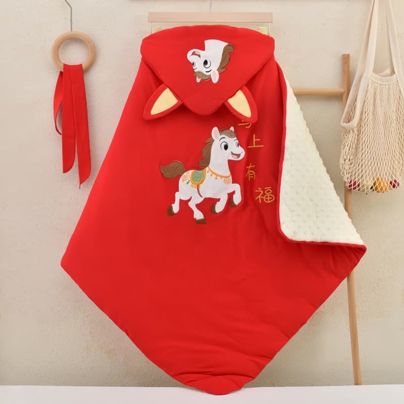 Red Year of the Horse quilt newborn baby quilt baby newborn spring and autumn thin pure cotton autumn and winter thick delivery room