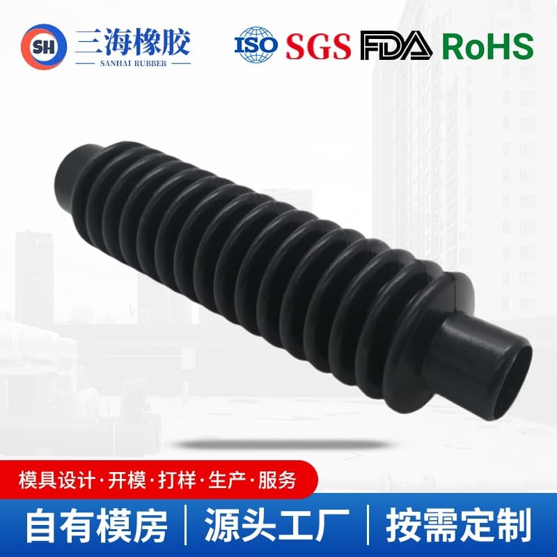 Custom-made silicone rubber corrugated pipes, temperature-resistant, aging-resistant, dustproof, expansion sleeves, non-standard and irregular-shaped cable protection bends