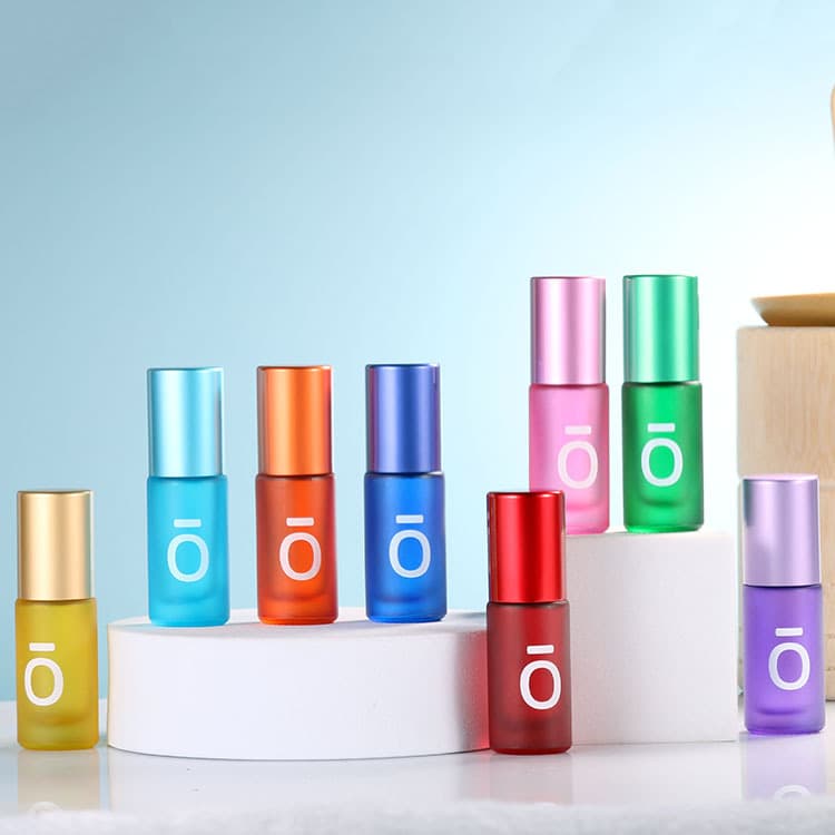 Wholesale 5ml dōTERRA Colored Frosted Roller Bottle, Printed Glass Roller Ball Bottle, Empty Essential Oil Bottle, Perfume Refill Bottle