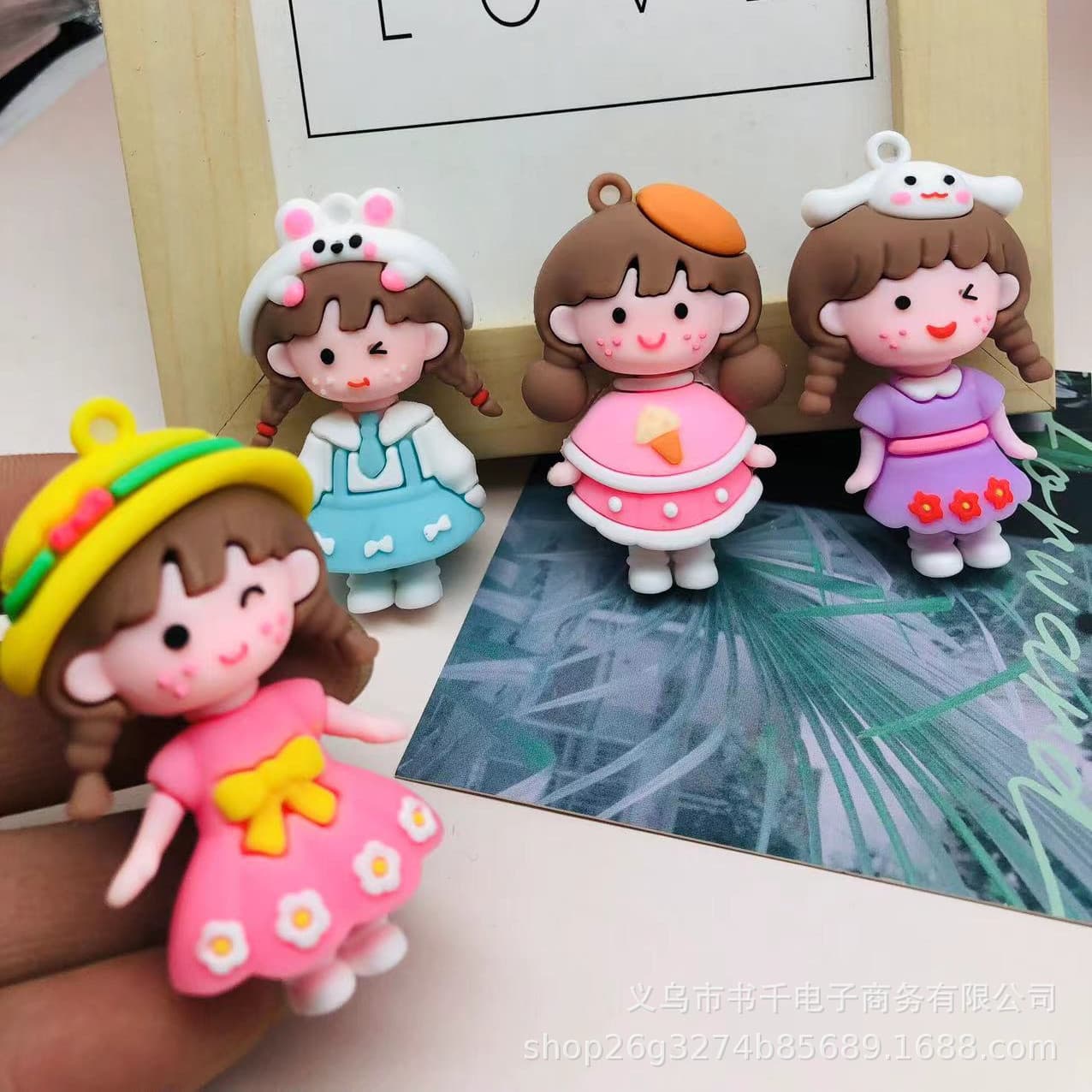 New Style Braid Popcorn Girl Soft Glue Keychain Pendant Accessories Wholesale Pendant Accessories Decoration Gift
