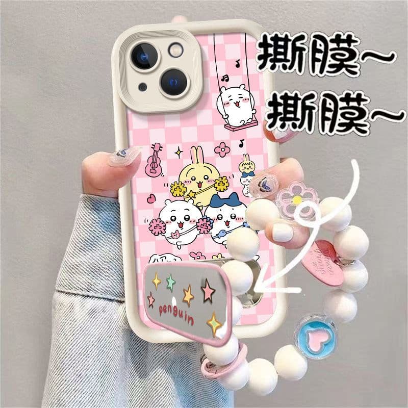 Trending for Xiaomi 17T Colorful Phone Case Poco F8 Pro Cute Usagi K90 Mirror Stand Bracelet