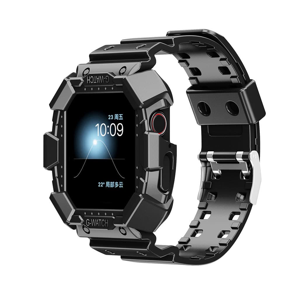 Integrated TPU Apple Watch Band Compatible with Apple iWatch 7 Casio One-Piece Wristband Available in Multiple Sizes