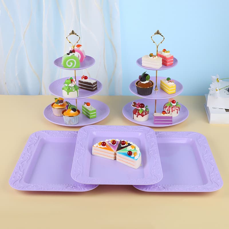 European style 3-tier fruit plate afternoon tea snack tray cake stand cake combination display stand dessert table