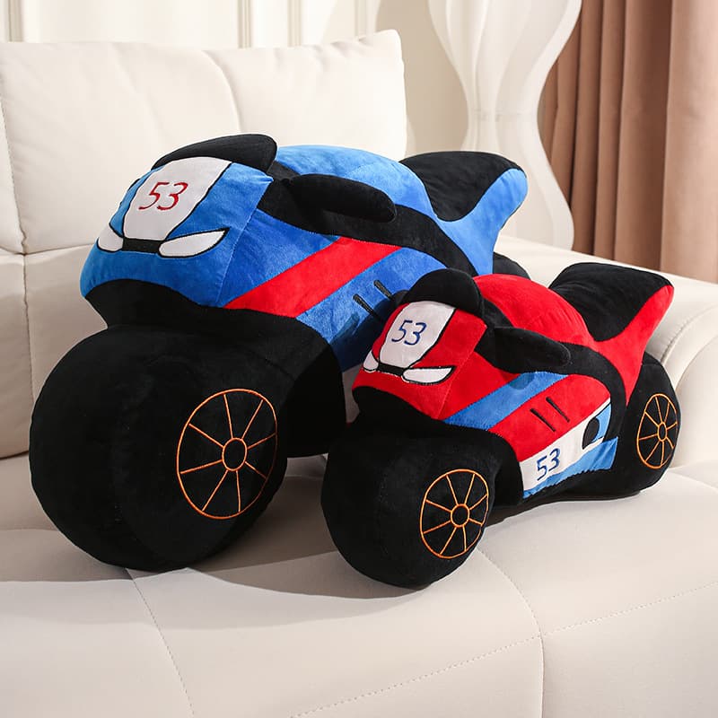 Cross-border Creative Kids Motorcycle Plush Toy Doll Motorcycle Model Figure Boy Birthday Gift Wholesale