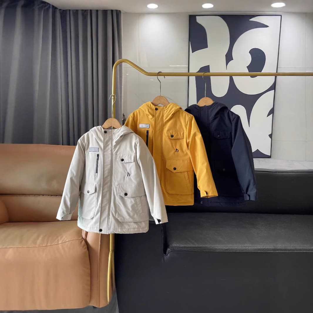 Export Order~2024 New [Thick Windbreaker] Older Kids Korean Style Casual Workwear Triple-Proof Jacket