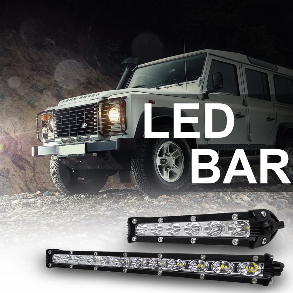Ultra-thin straight single row LED light bar 20 inches 18LED 36W new car LED strip light off-road vehicle light bar