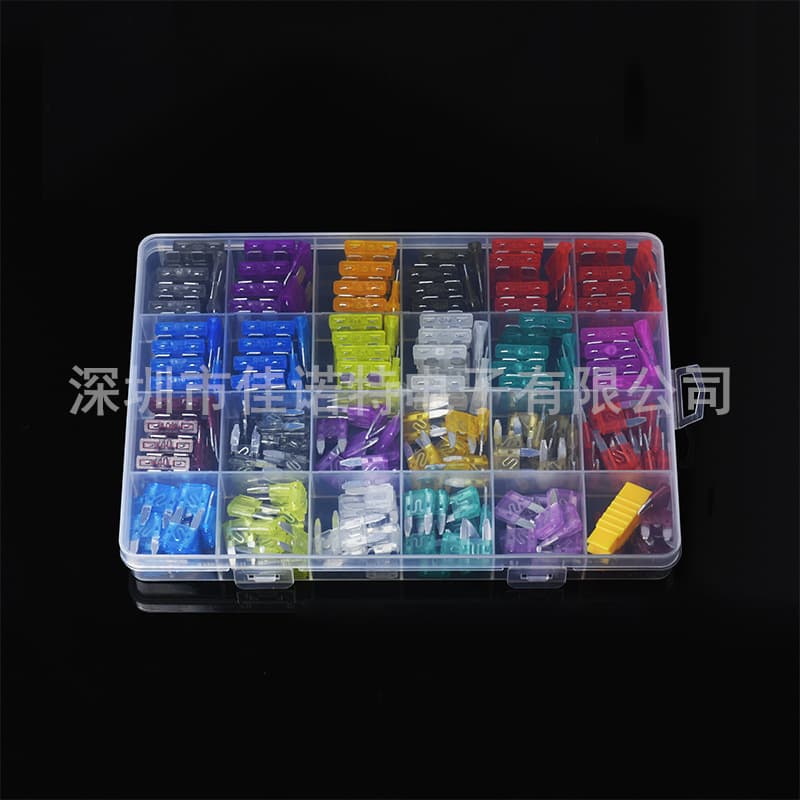 Cross-border best-selling 120pcs/300pcs boxed automotive fuse blade fuse pieces, small and medium size aluminum insert type