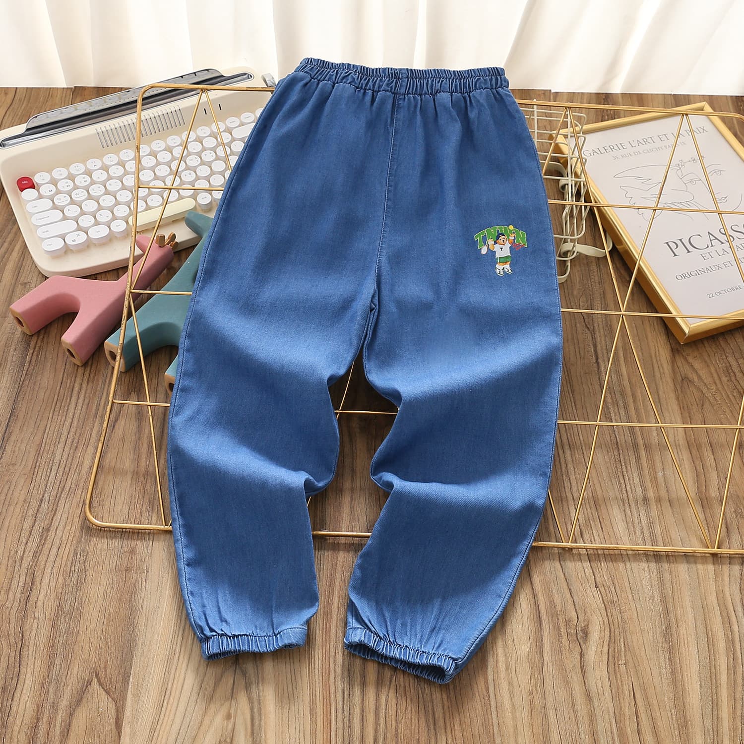 Children's Jeans Pants, Kids Denim Pants, Boys and Girls, Big Kids, Stretch Tencel Denim Mosquito-Repellent Pants