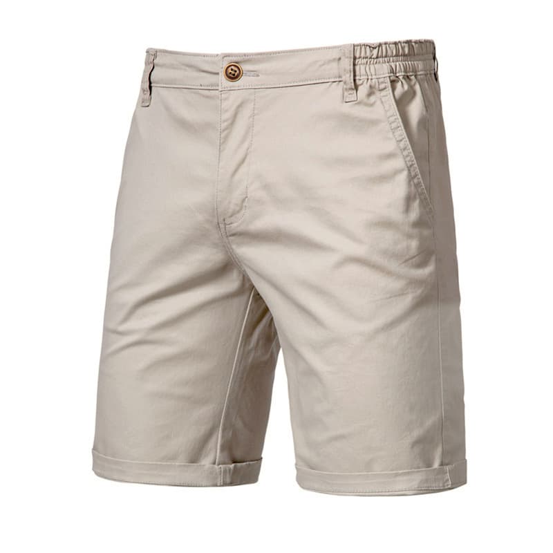 Cross-Border Summer New Cotton Casual Shorts for Men, European and American Straight Leg Slim Fit Five-Point Pants, Plus Size Solid Color Men's Clothing