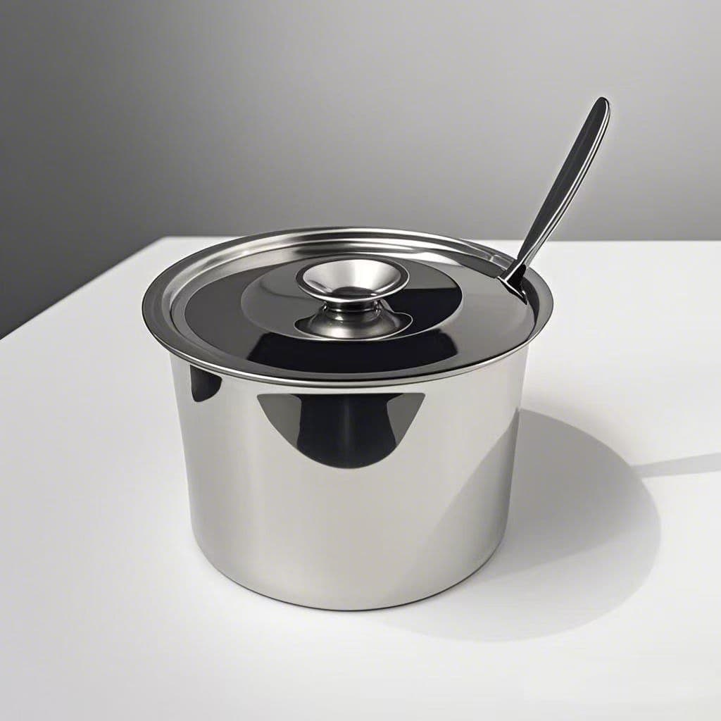 Raised Rim Stainless Steel Basin with Lid for Commercial Use, Sauce Basin, Stainless Steel Mixing Bowl for Home Use