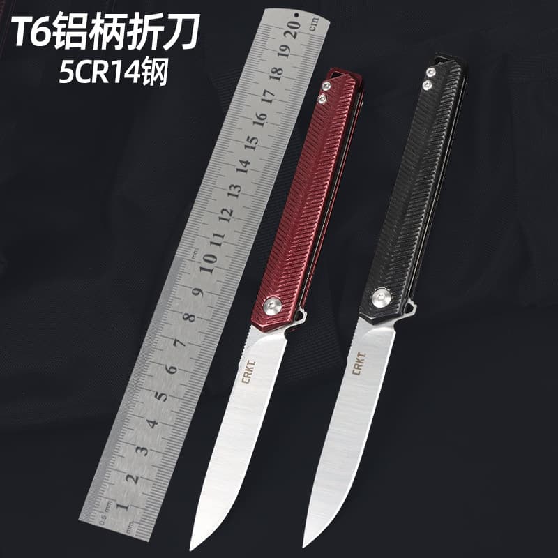 Cross-border Outdoor Folding Knife T6 Aluminum Handle Camping Hiking Knife Multi-function Fruit Knife Folding Knife Self-defense Tool Drop Shipping