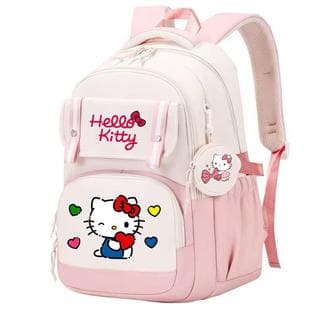 Hello Kitty Large Capacity Backpack Cartoon Japanese Style Double Shoulder Backpack Elementary School Student Large Capacity Schoolbag with Coin Purse
