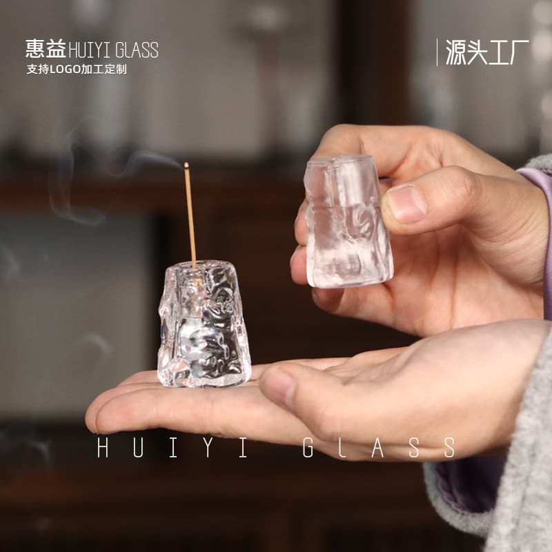 New Chinese Style Tree Root Colored Glass Lid Rest, Purple Clay Teapot Kung Fu Tea Set Accessory, Household Tea House Zen Incense Holder