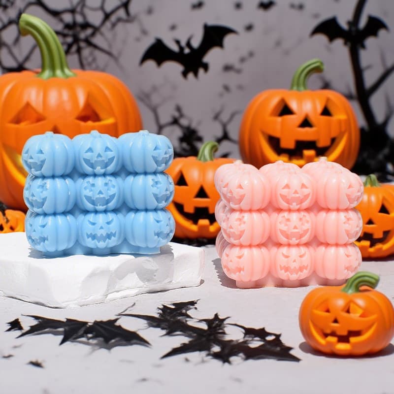 Pumpkin Rubik's Cube Aromatherapy Candle Plaster Chocolate Mousse Cake Ornament DIY Silicone Mold