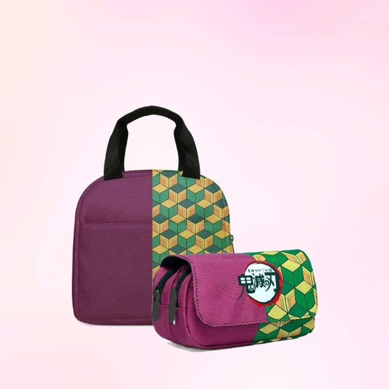 3D Back-to-School Campus Student Ultra Moon Blade Pencil Case Handheld Lunch Bag Bento Bag Two-Piece Set for Outings