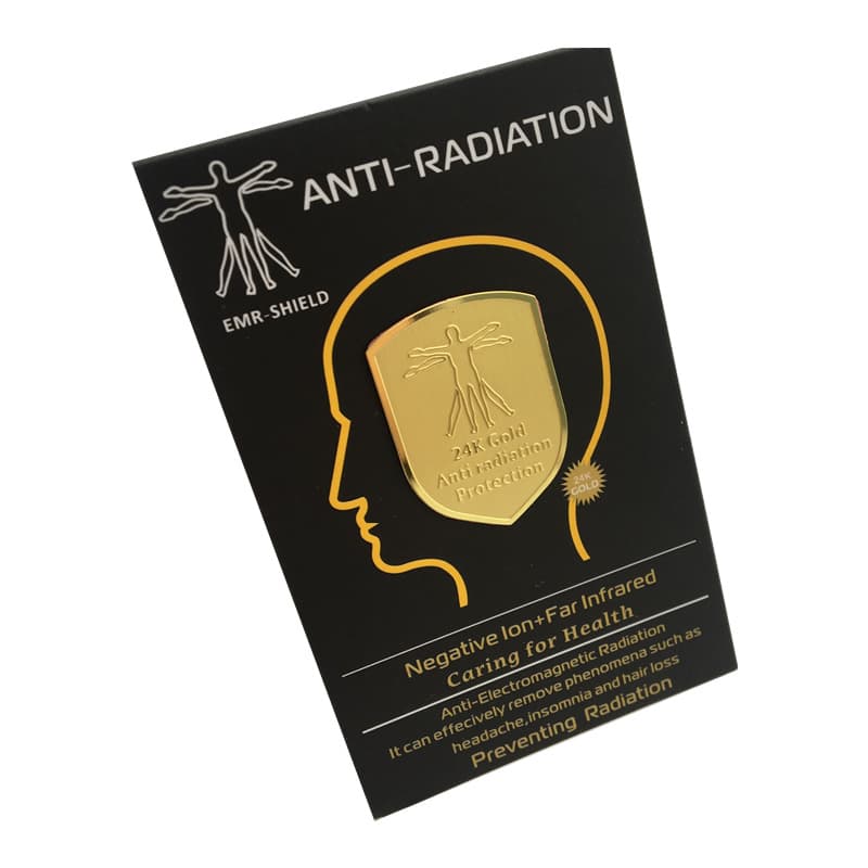Factory Direct 24k Metal Shield Dual Anti-Radiation Phone Sticker Scratch-Resistant Energy Phone Patch Logo