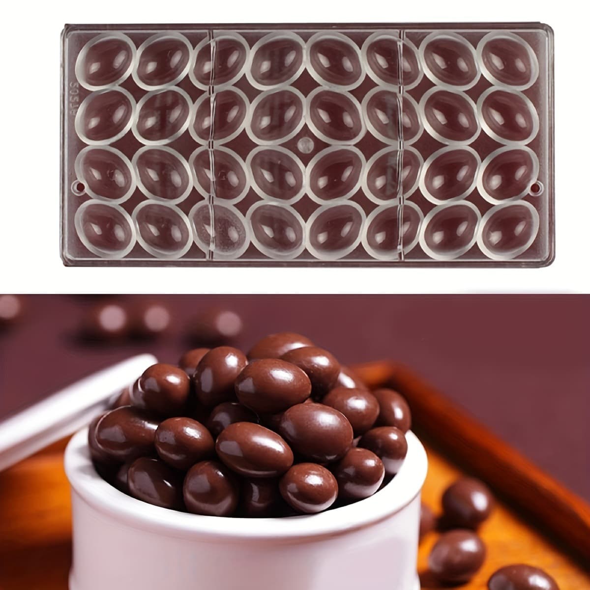 Transparent Plastic Chocolate Mold Multi-Compartment Cake Baking Tool Carbon Acid Substrate Egg Shape Mold For Pastry Making