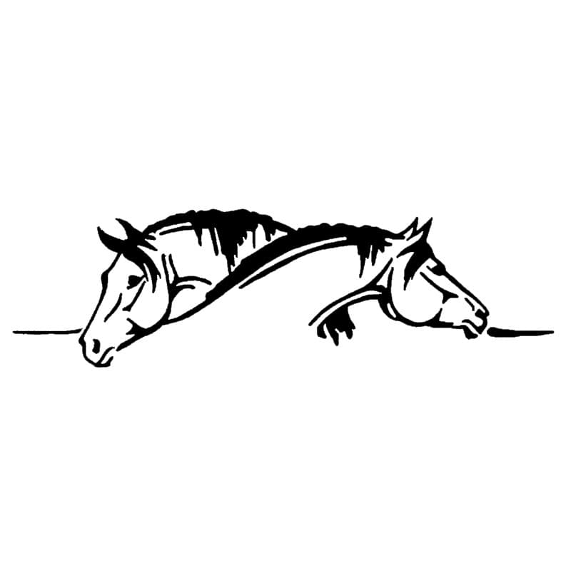 Foreign Trade Aliexpress Wholesale Personalized Horse Car Stickers Two Horse Stickers Horse Car Stickers C242