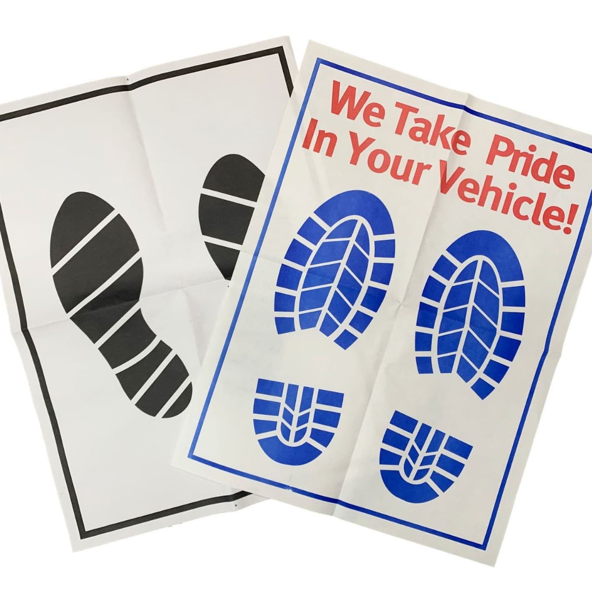 Disposable car floor mats, waterproof plastic, car wash, disposable white kraft paper, thickened car floor mat cloth.