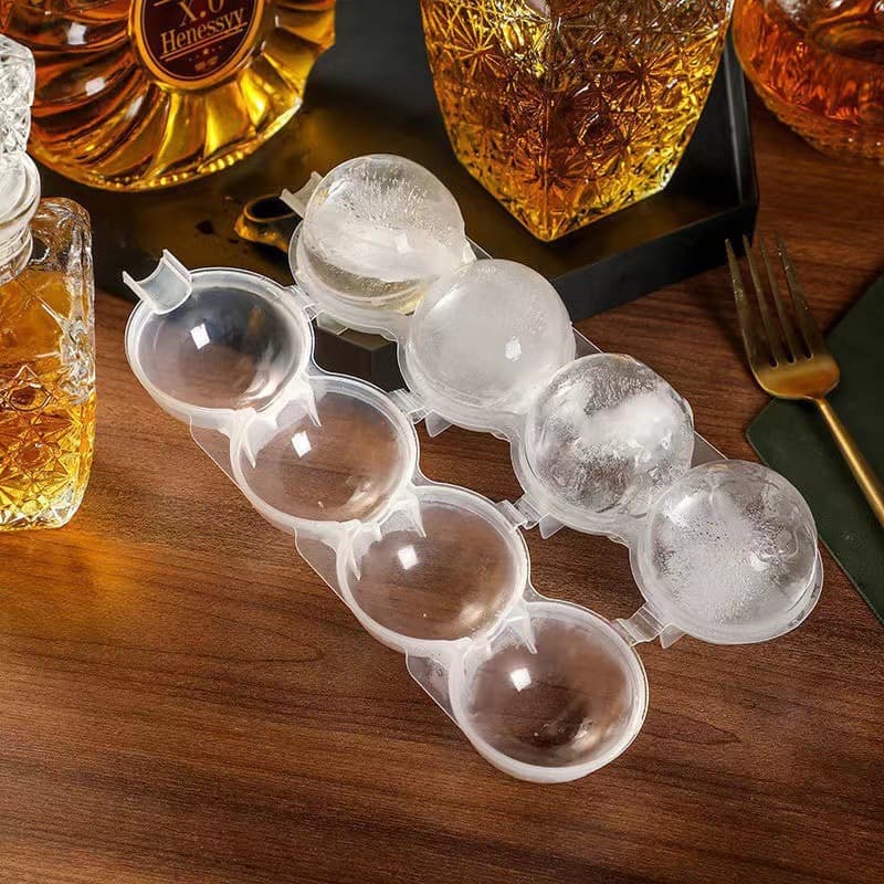 New DIY Round Ball Ice Tray Cross-Border Amazon Ice Ball Mold Creative Ice Tray DIY 4-Hole Ice Ball Mold Ice Box