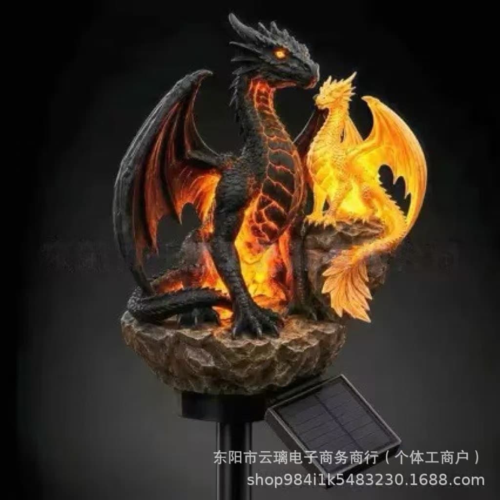 Cross-border Dragon Garden Light Solar Light Double Dragon Ground Stake Outdoor Garden Courtyard Decoration